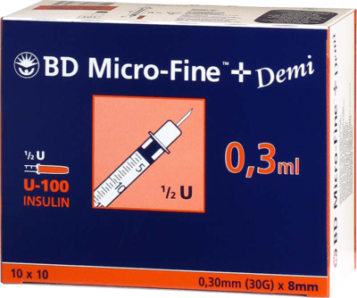 BD MICRO-FINE+ Insulinspr.0,3 ml U100 0,3x8 mm