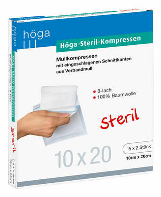 HÖGA-KOMPRESSEN 10x20 cm steril 8fach