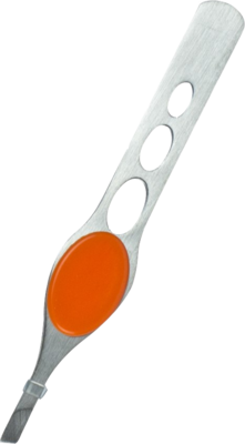 PINZETTE Edelstahl gummierter Griff orange