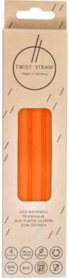 MEHRWEG-TRINKHALME Silikon 12 mm/19 cm orange