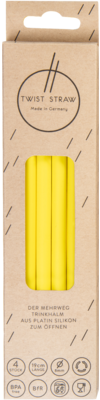 MEHRWEG-TRINKHALME Silikon 8 mm/19 cm gelb