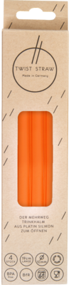 MEHRWEG-TRINKHALME Silikon 10 mm/19 cm orange