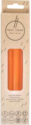 MEHRWEG-TRINKHALME Silikon 10 mm/19 cm orange klar